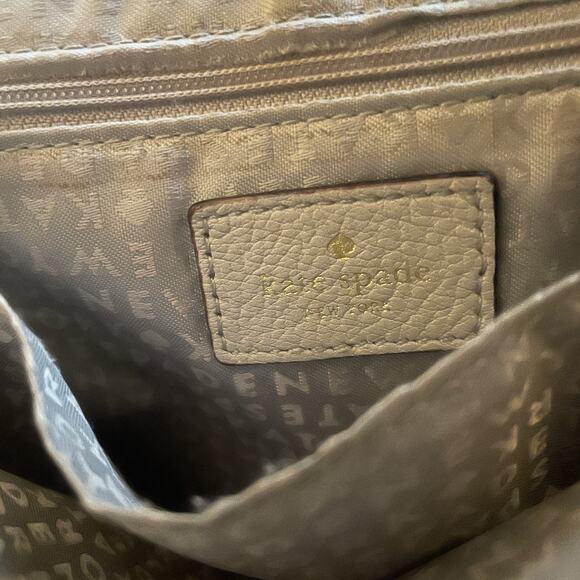 Kate Spade Pratt Street Rianne Bag Womens Gray & Ivory Leather Tasseled Purse - Picture 8 of 12